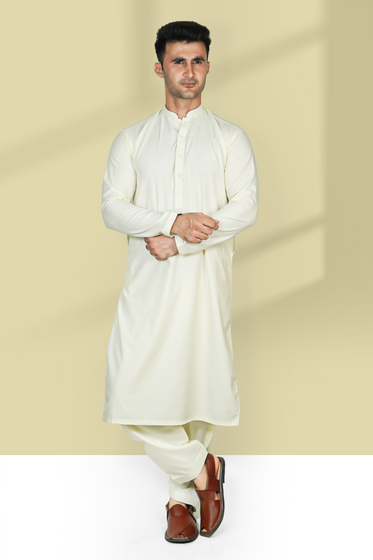 STITCHED SHALWAR WITH KAMEEZ WITH BAN-BEIGE DN-0012