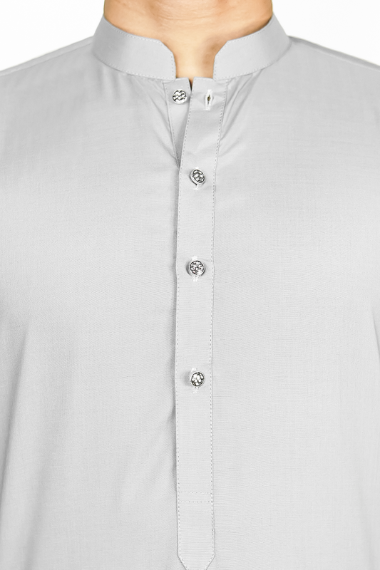 STITCHED SHALWAR WITH KAMEEZ WITH BAN - GREY DN-009