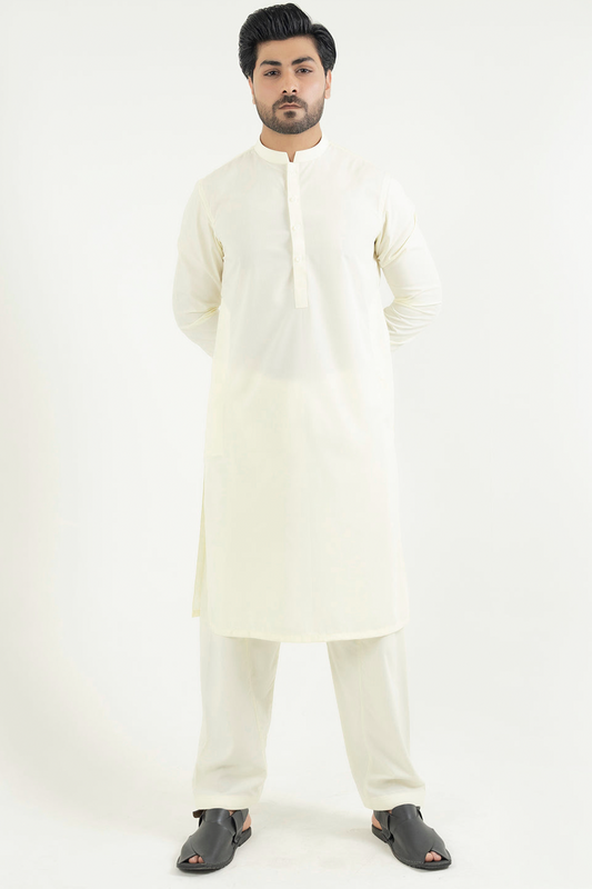 STITCHED SHALWAR WITH KAMEEZ WITH BAN-BEIGE DN-0012